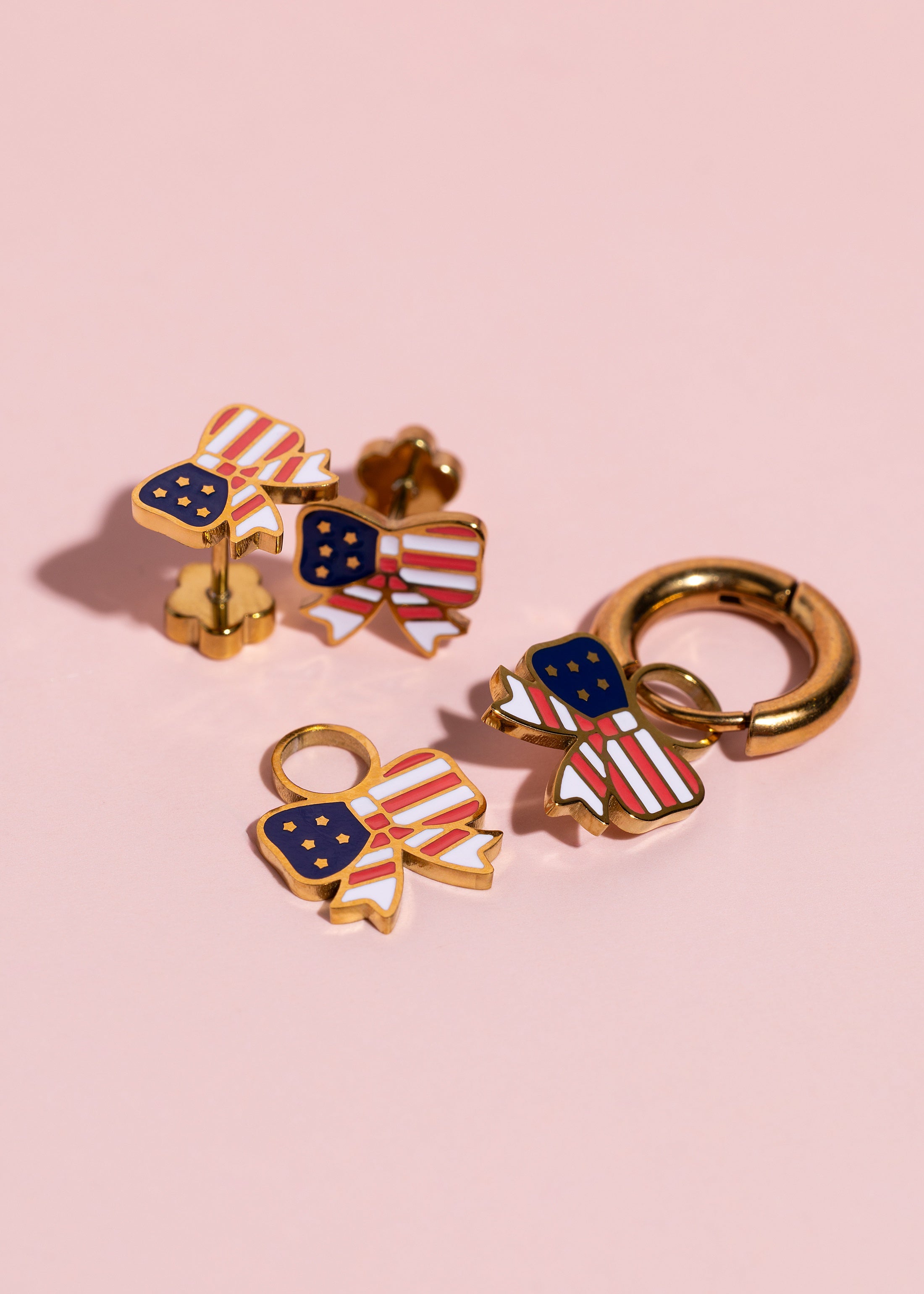 American Flag Bow Charms