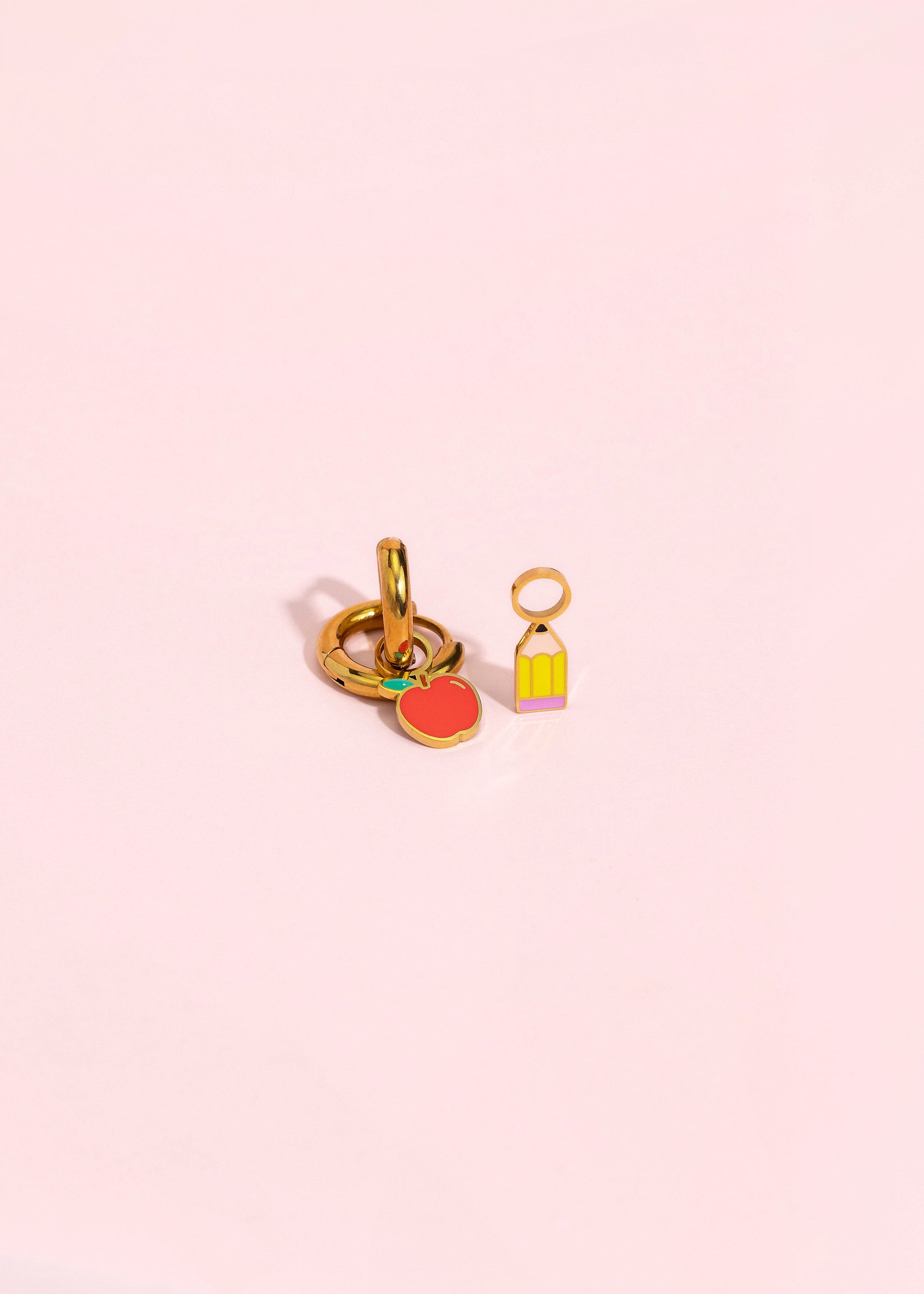 Apple and Pencil Charm