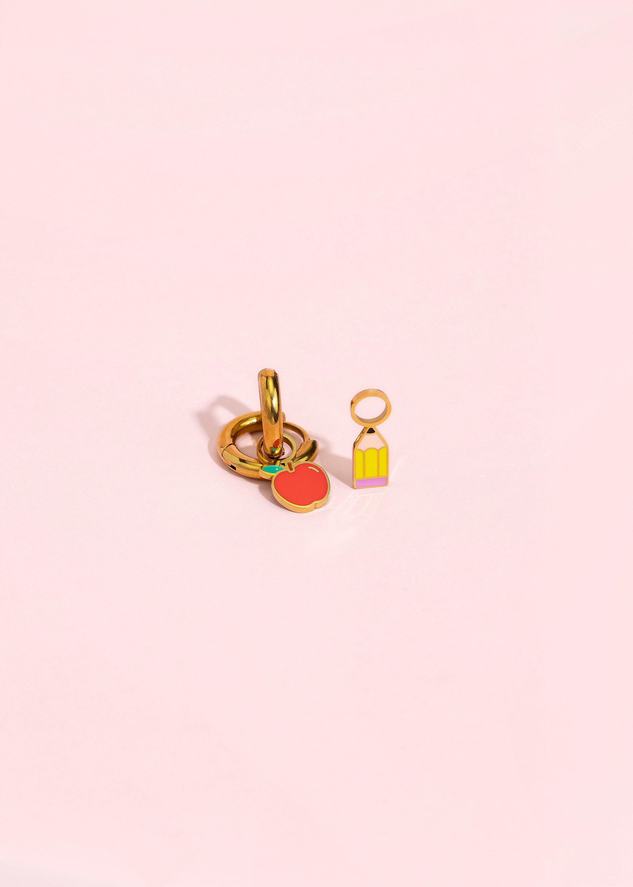 Apple and Pencil Charm