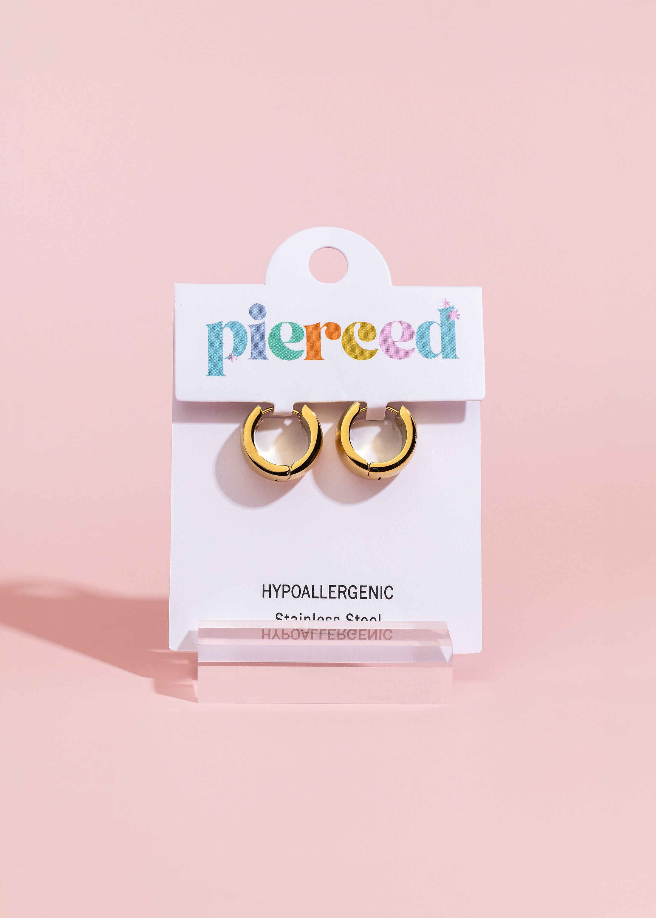Chunky Brushed Gold Huggies