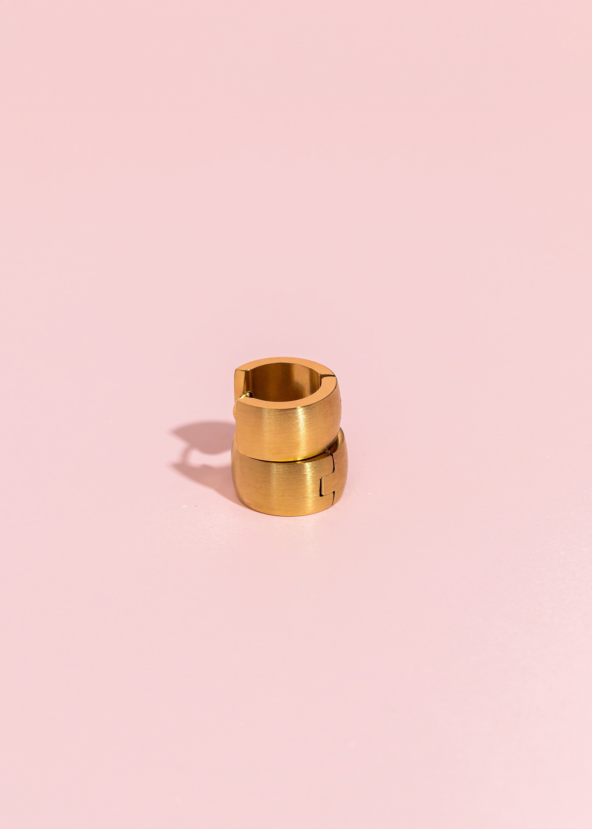 Chunky Brushed Gold Huggies