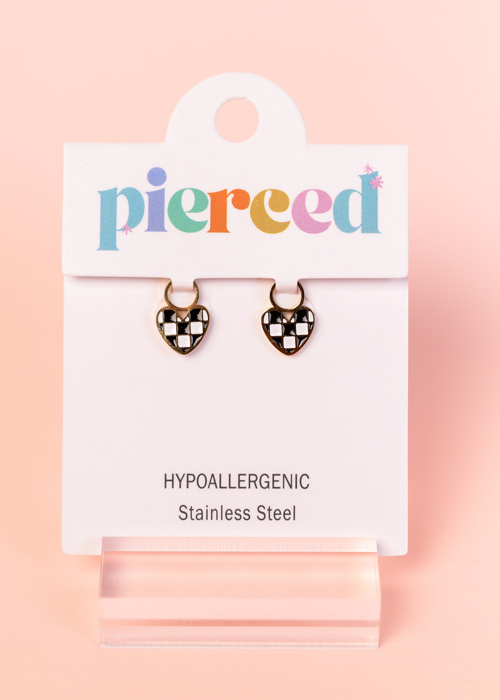 Checkered Heart Charms
