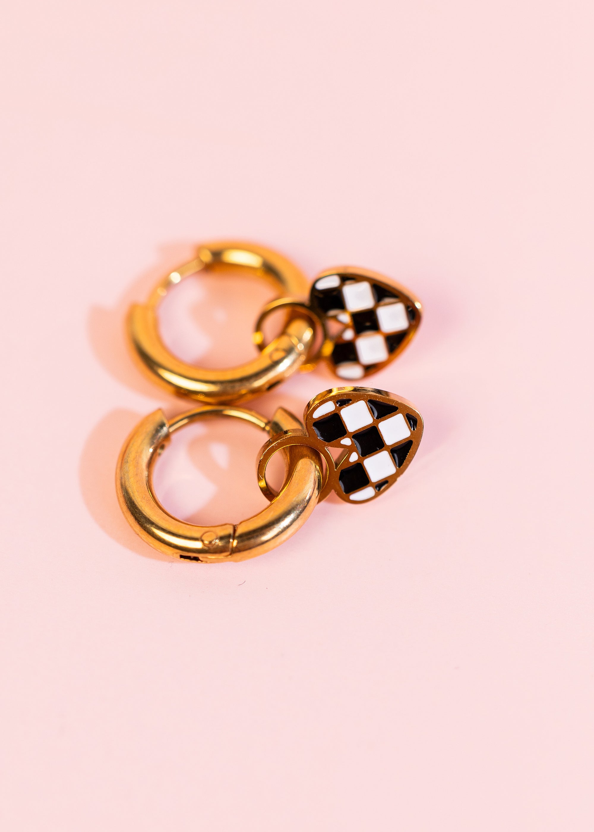 Checkered Heart Charms