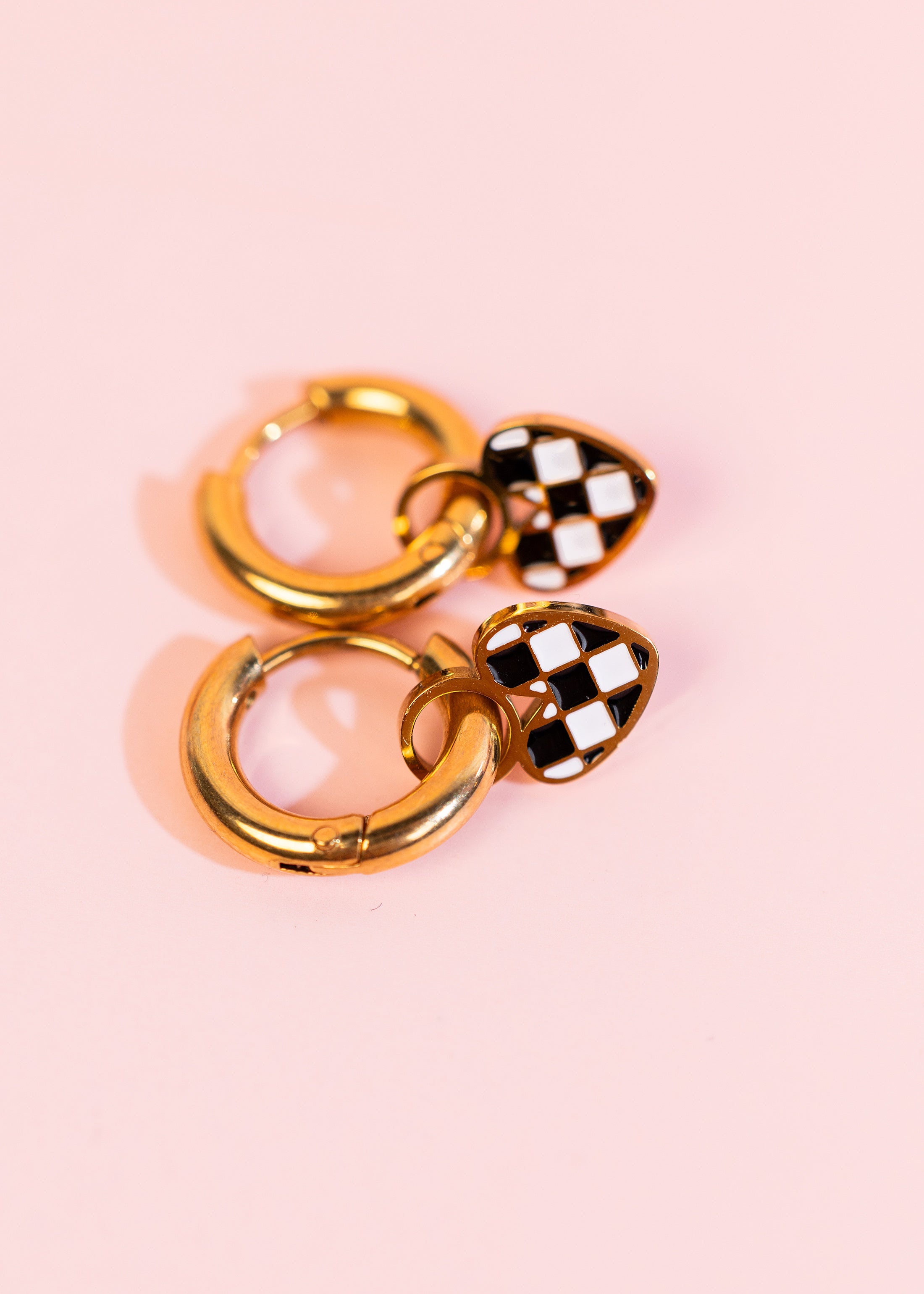 Checkered Heart Charms