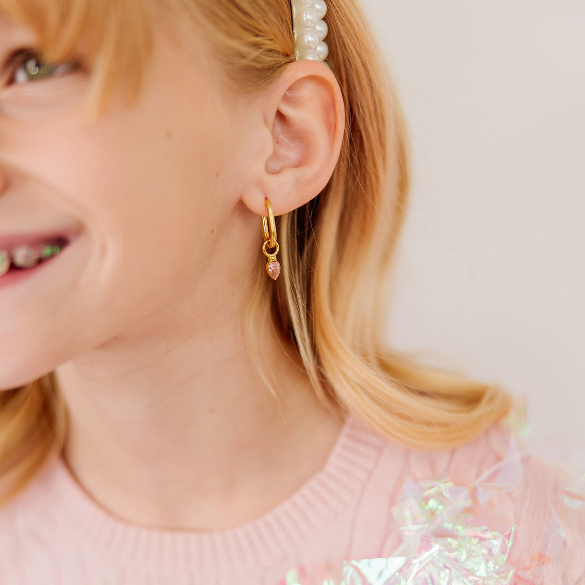 Pink Holiday Lights Charm