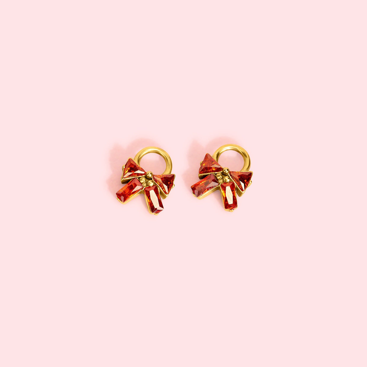Red CZ Bow Charm