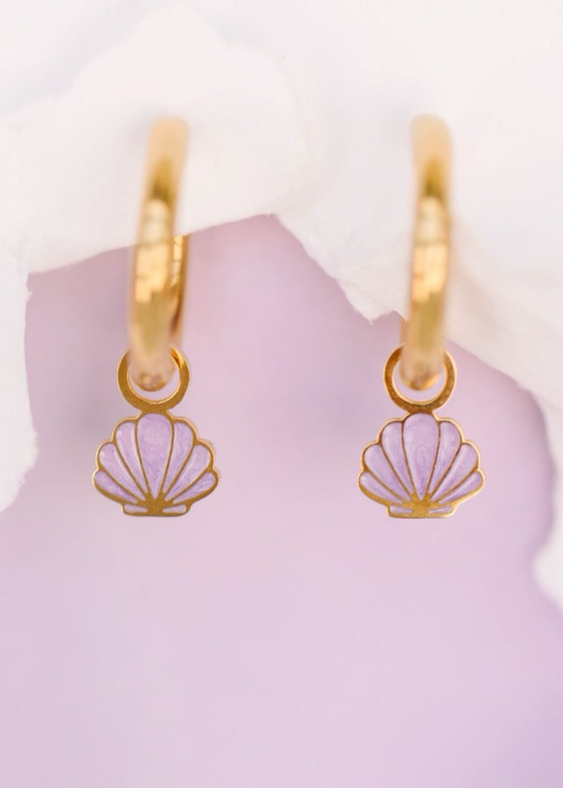Purple Seashell Charms
