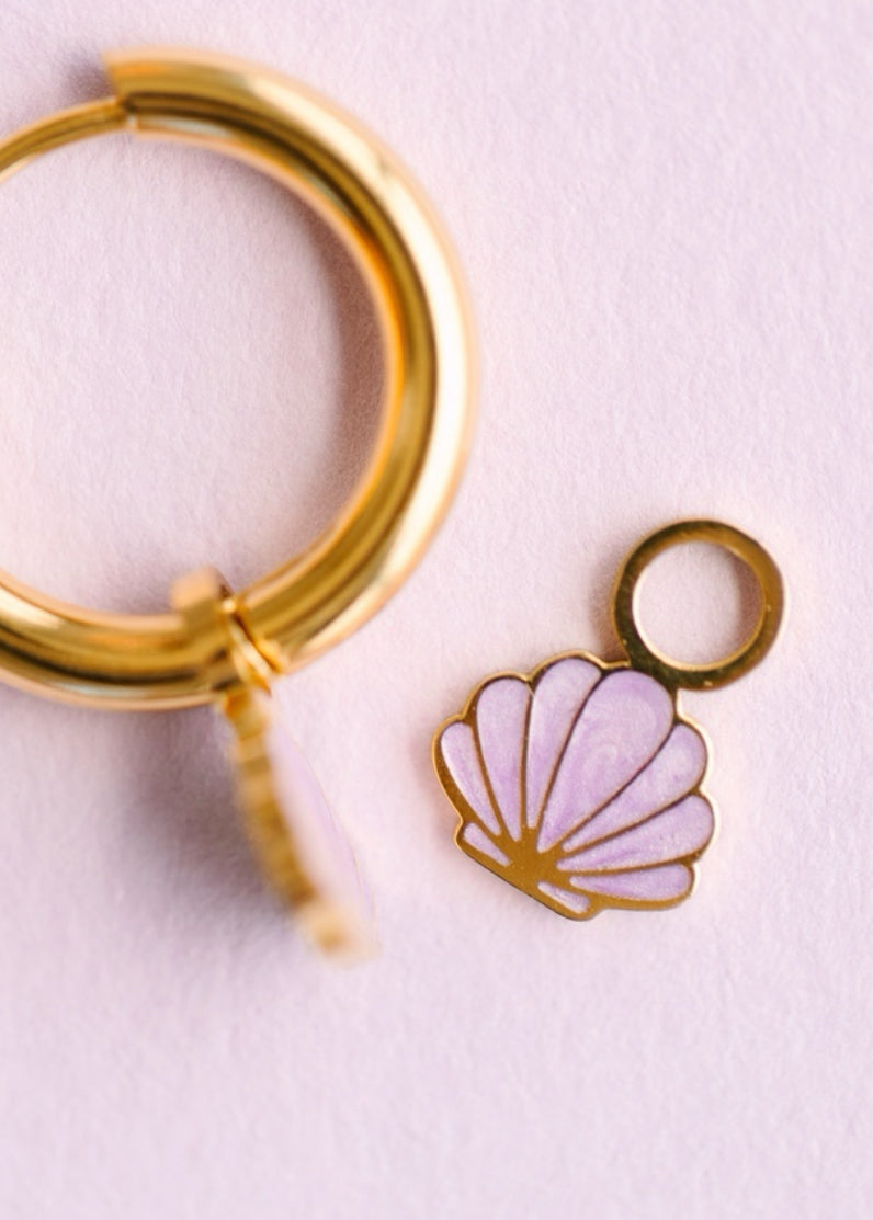 Purple Seashell Charms