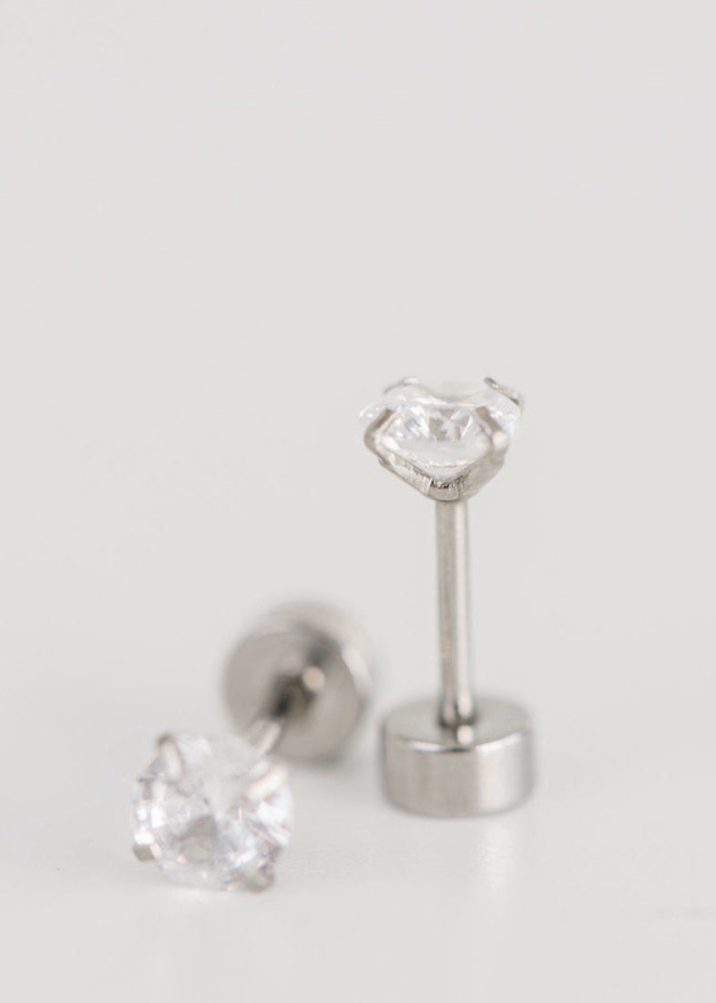 Silver April Birthstone (Diamond)