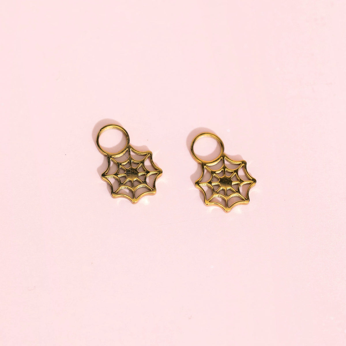 Gold Spider Web Charms