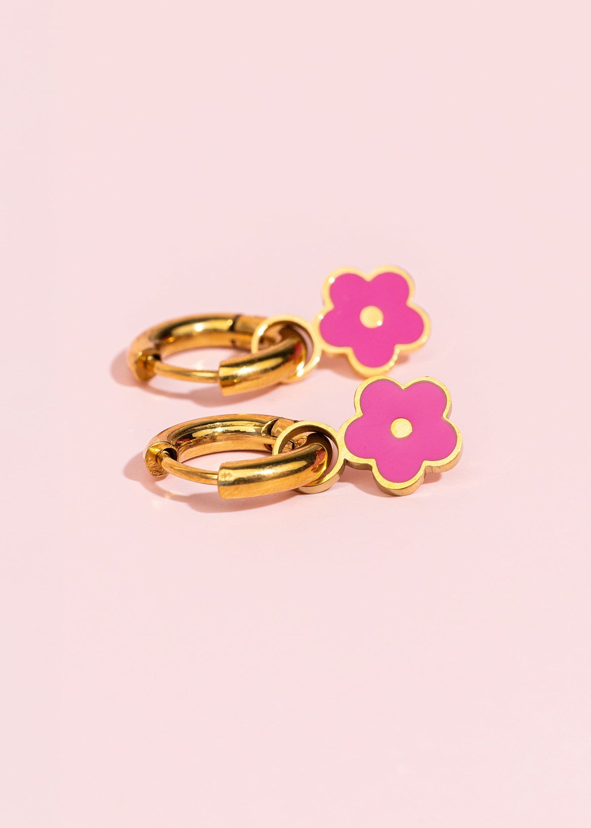 Hot Pink Flower Charms