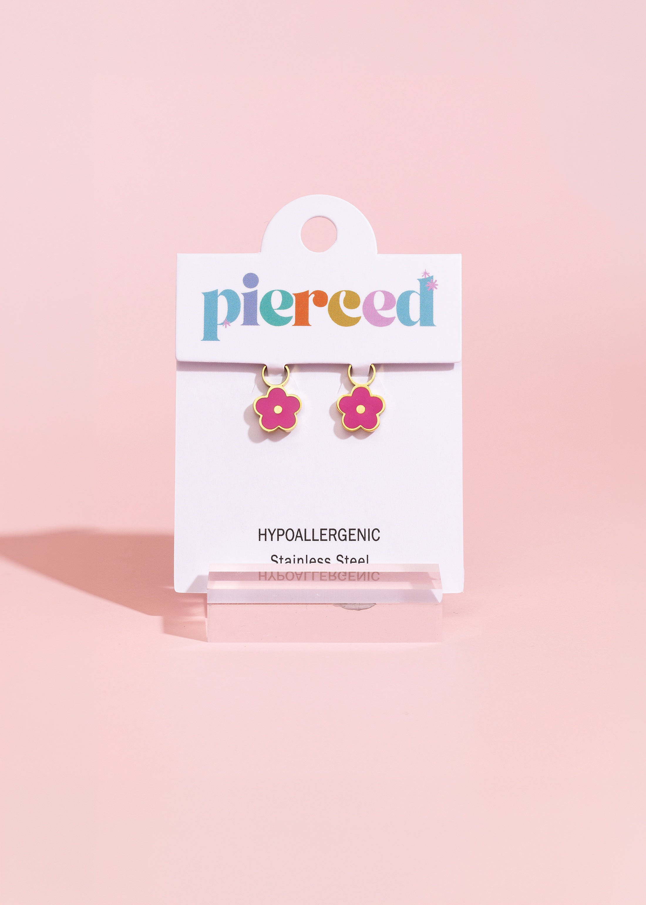 Hot Pink Flower Charms