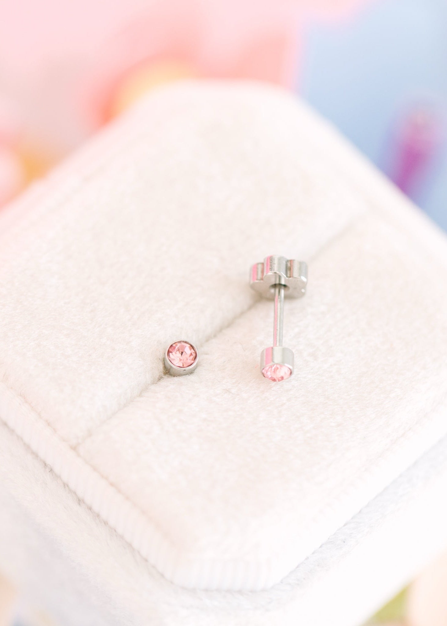 Tiny Silver Pink Diamond