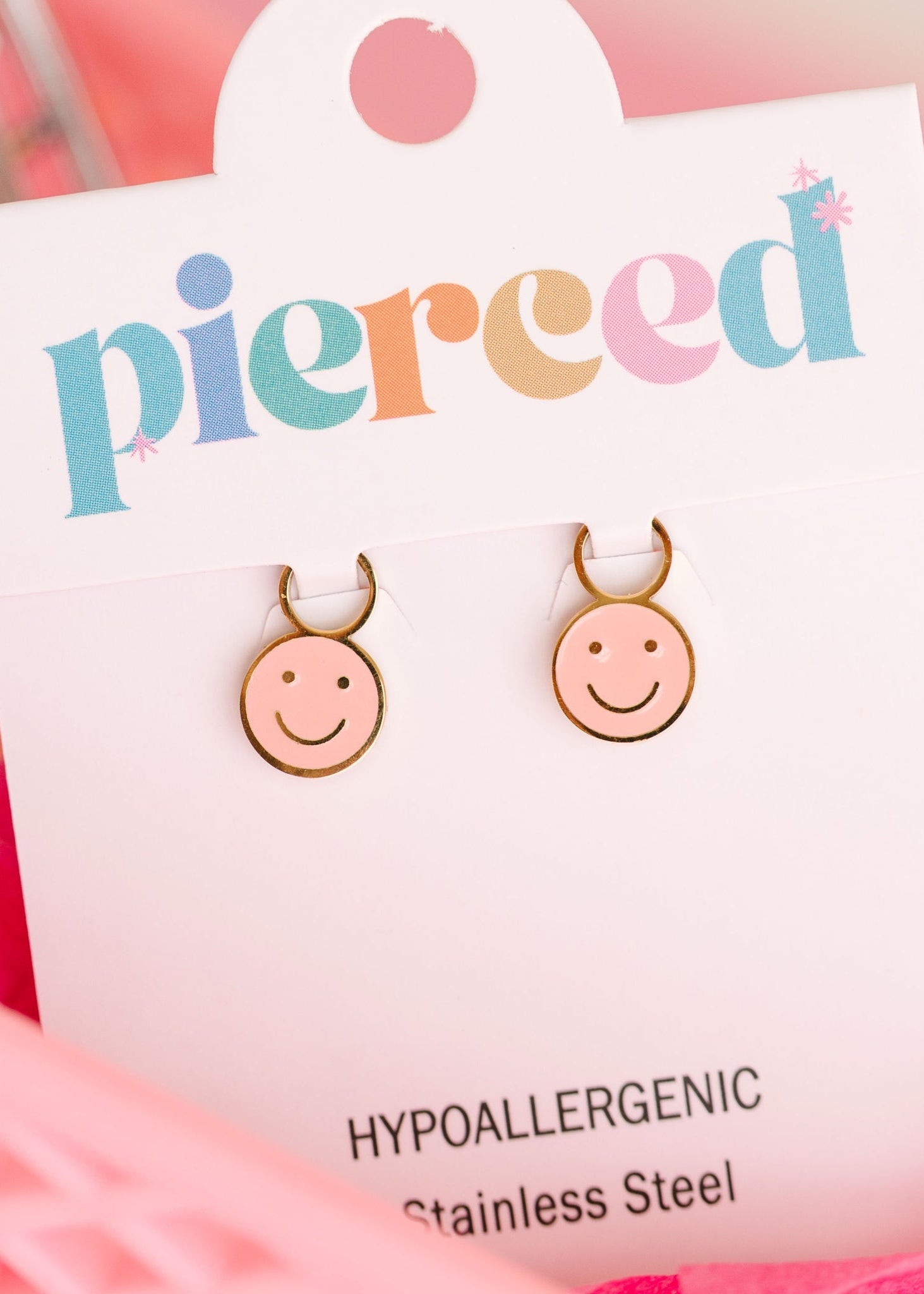 Pink Smiley Charms