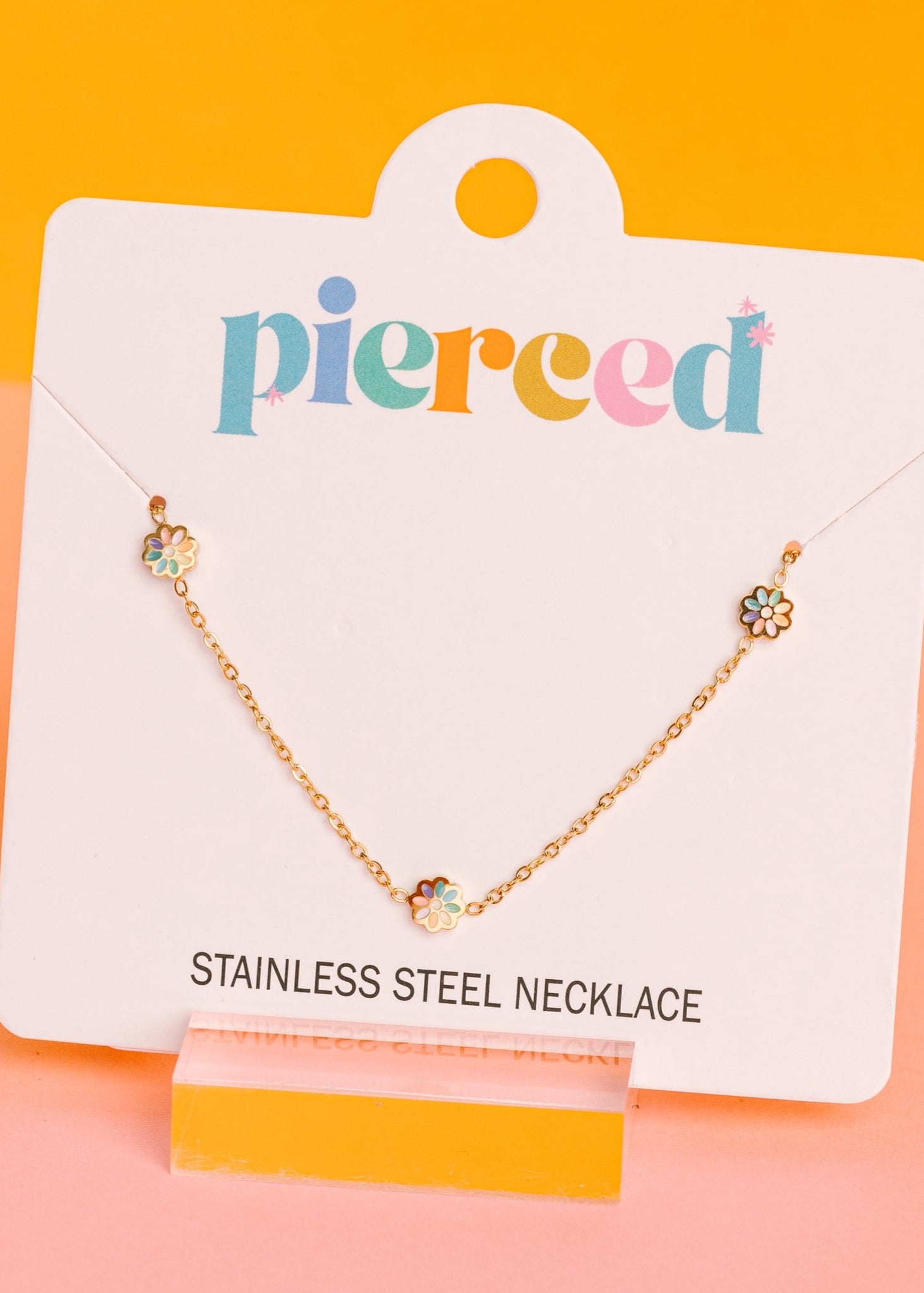 Rainbow Daisy Necklace