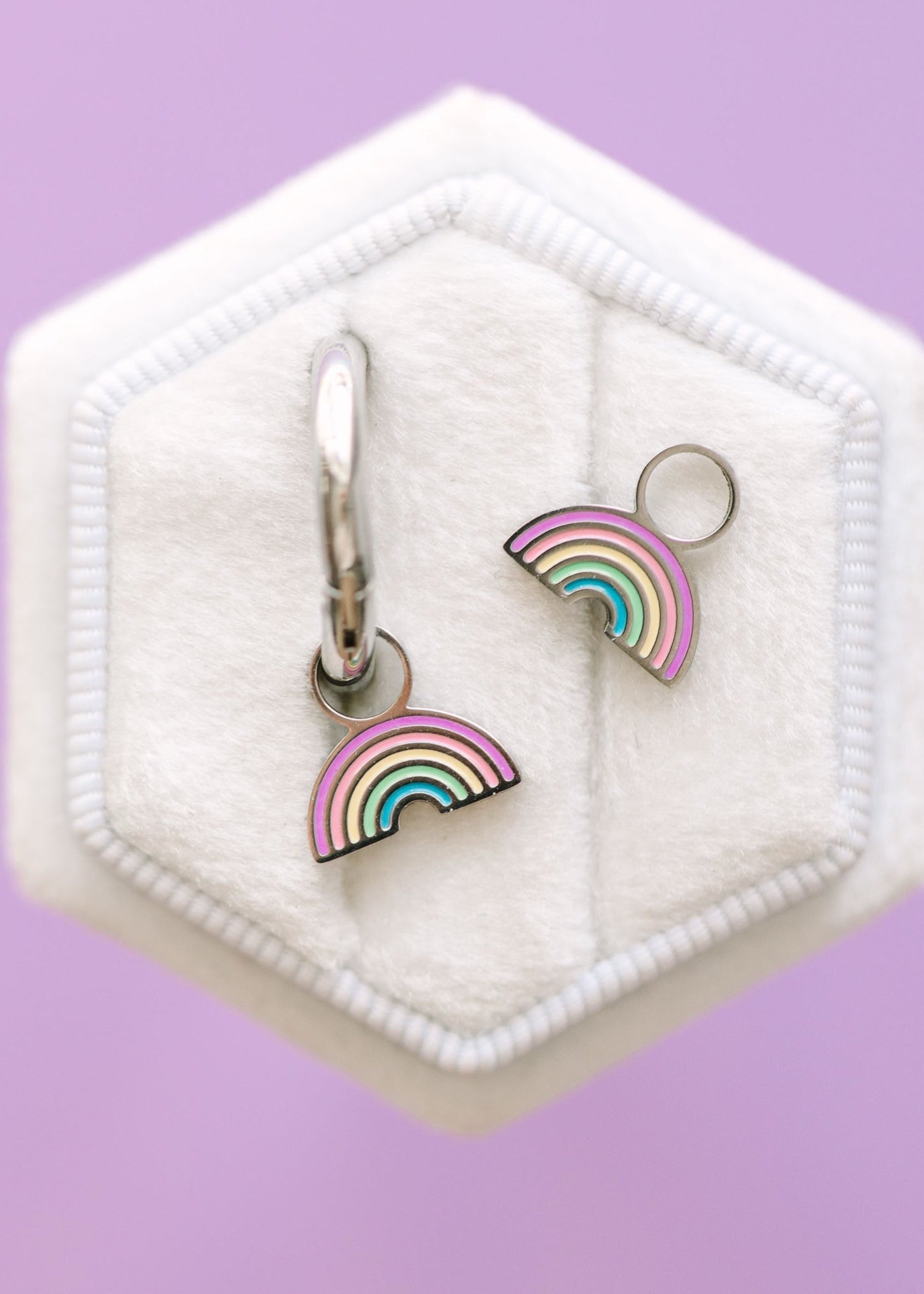 Silver Pastel Rainbow Charms