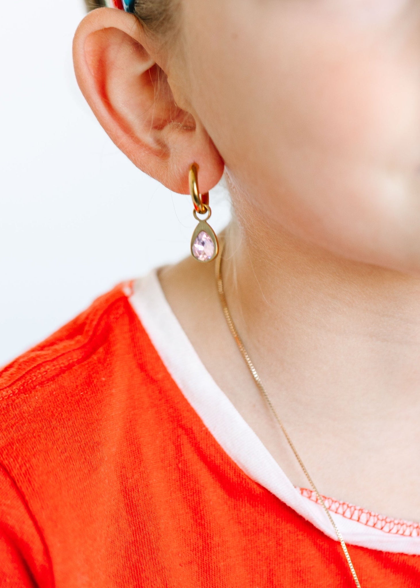 Pink Teardrop Gem Charms