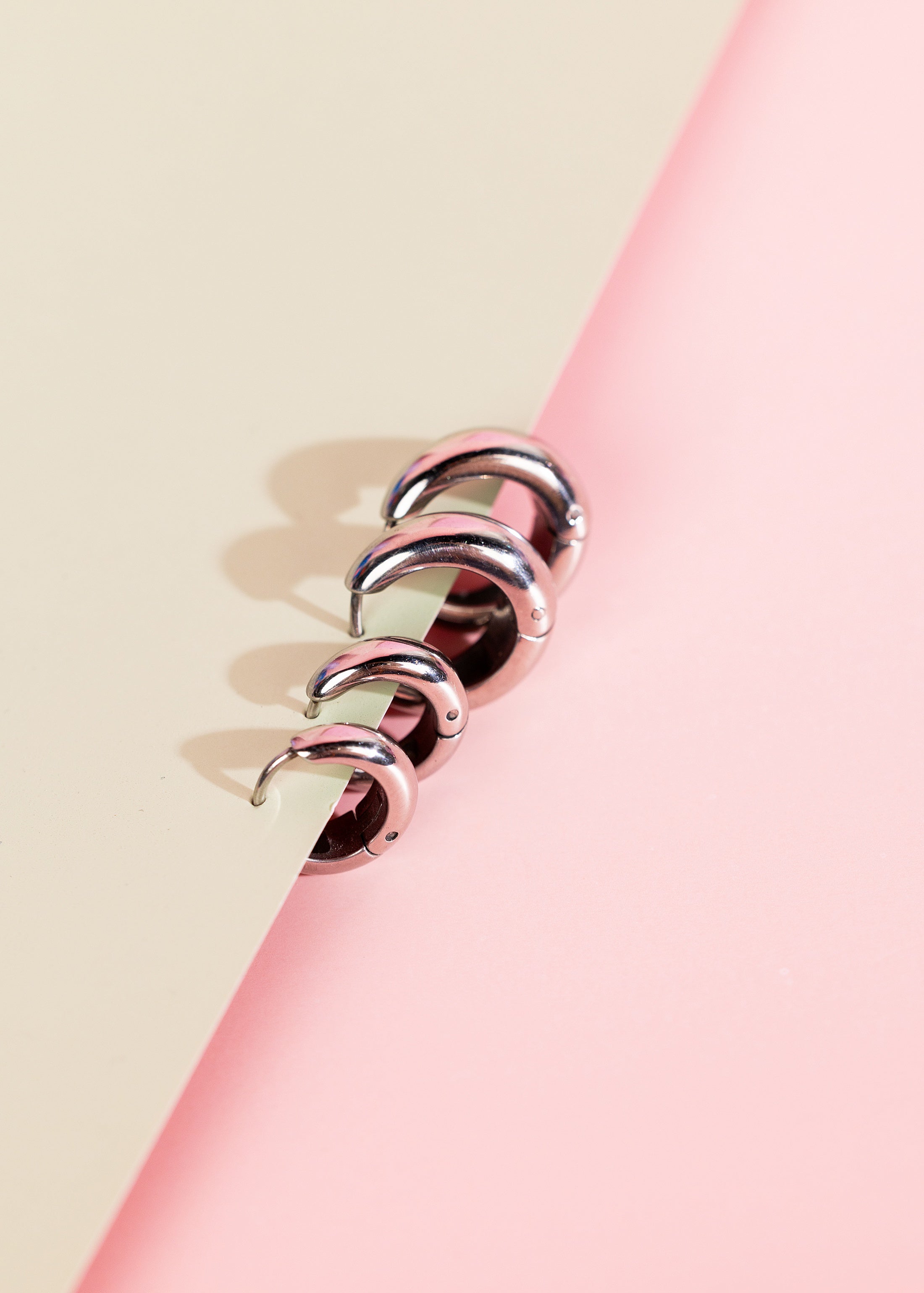 Silver Small Teardrop Huggies