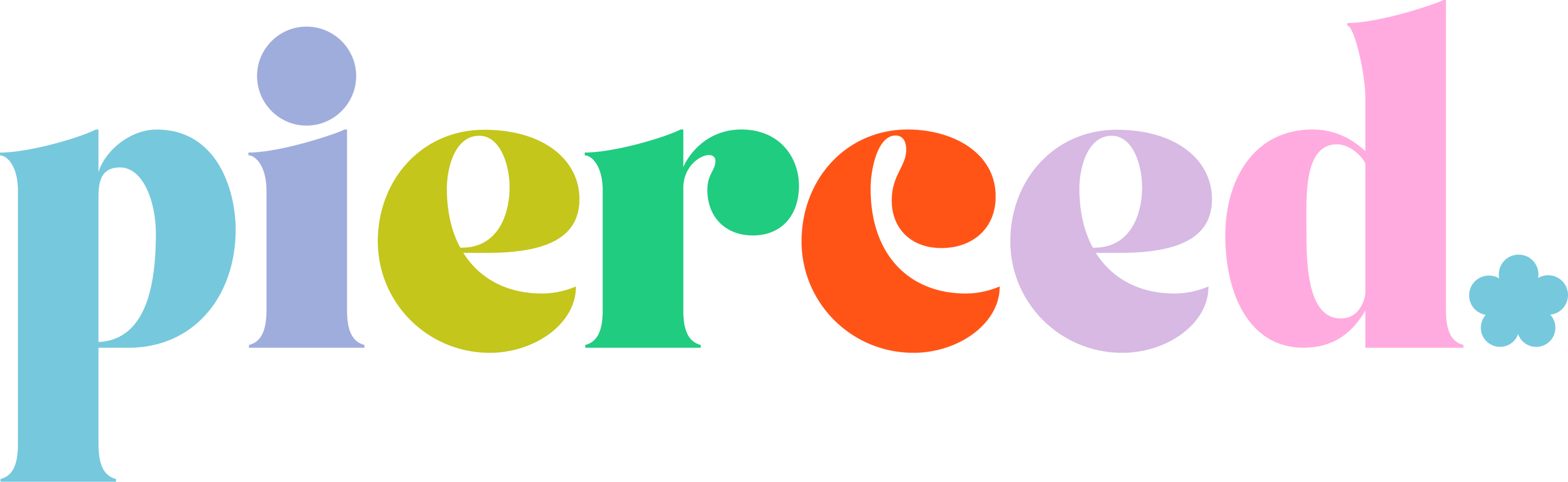 Colorful 'pierceed' logo with a star symbol on a white background