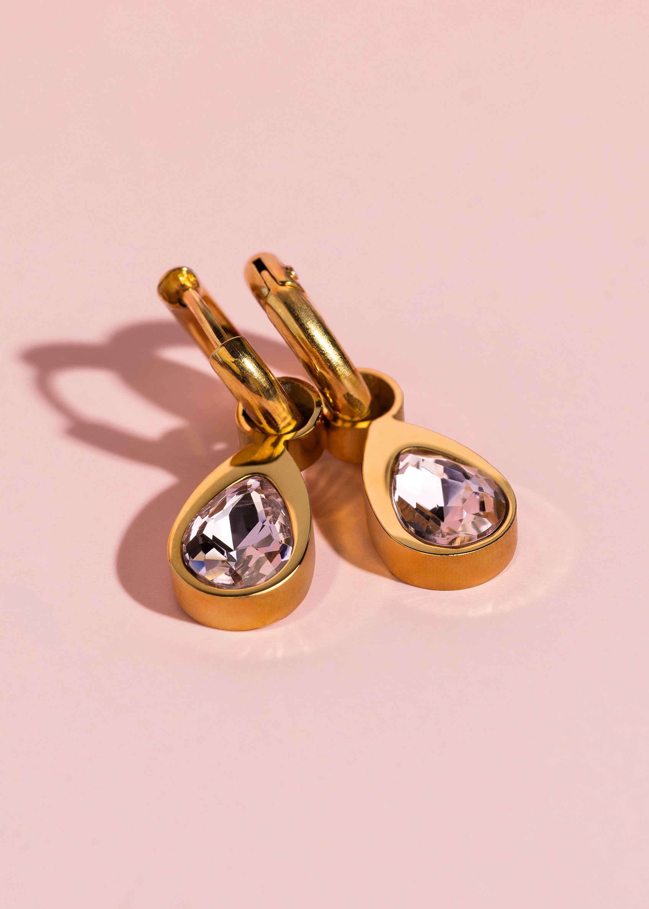 Pink Teardrop Gem Charms