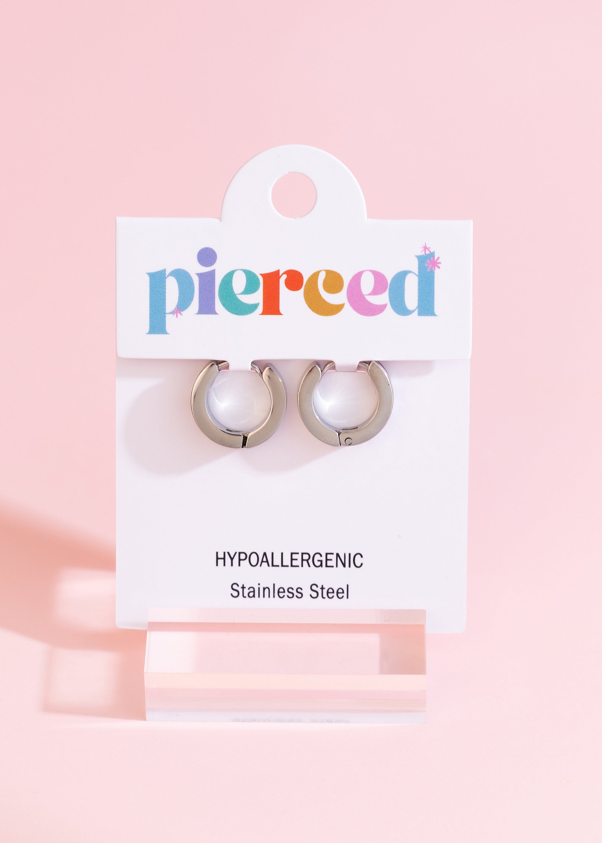Silver Hot Pink Checkered Huggies