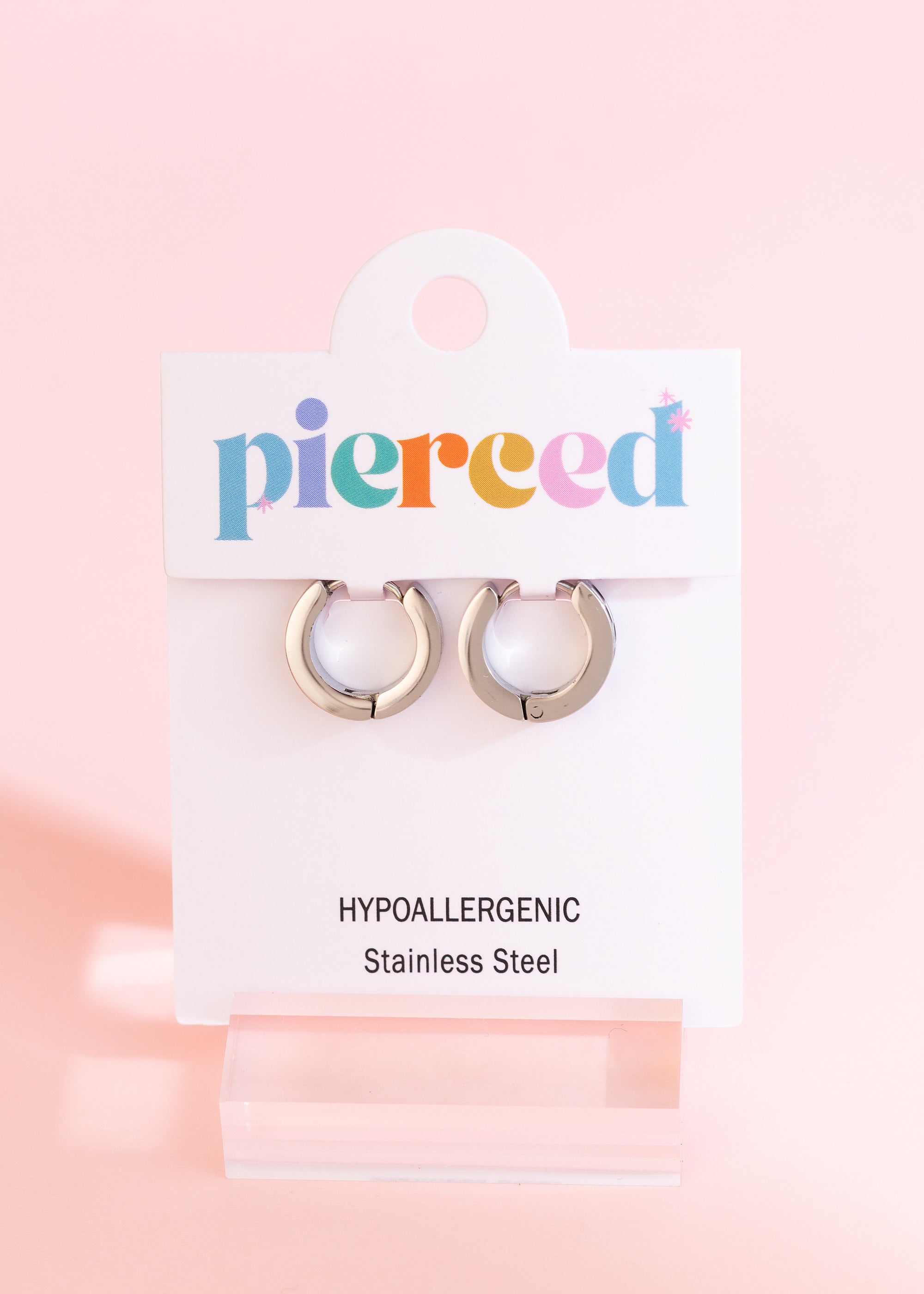 Silver Black/White Checkered Huggies