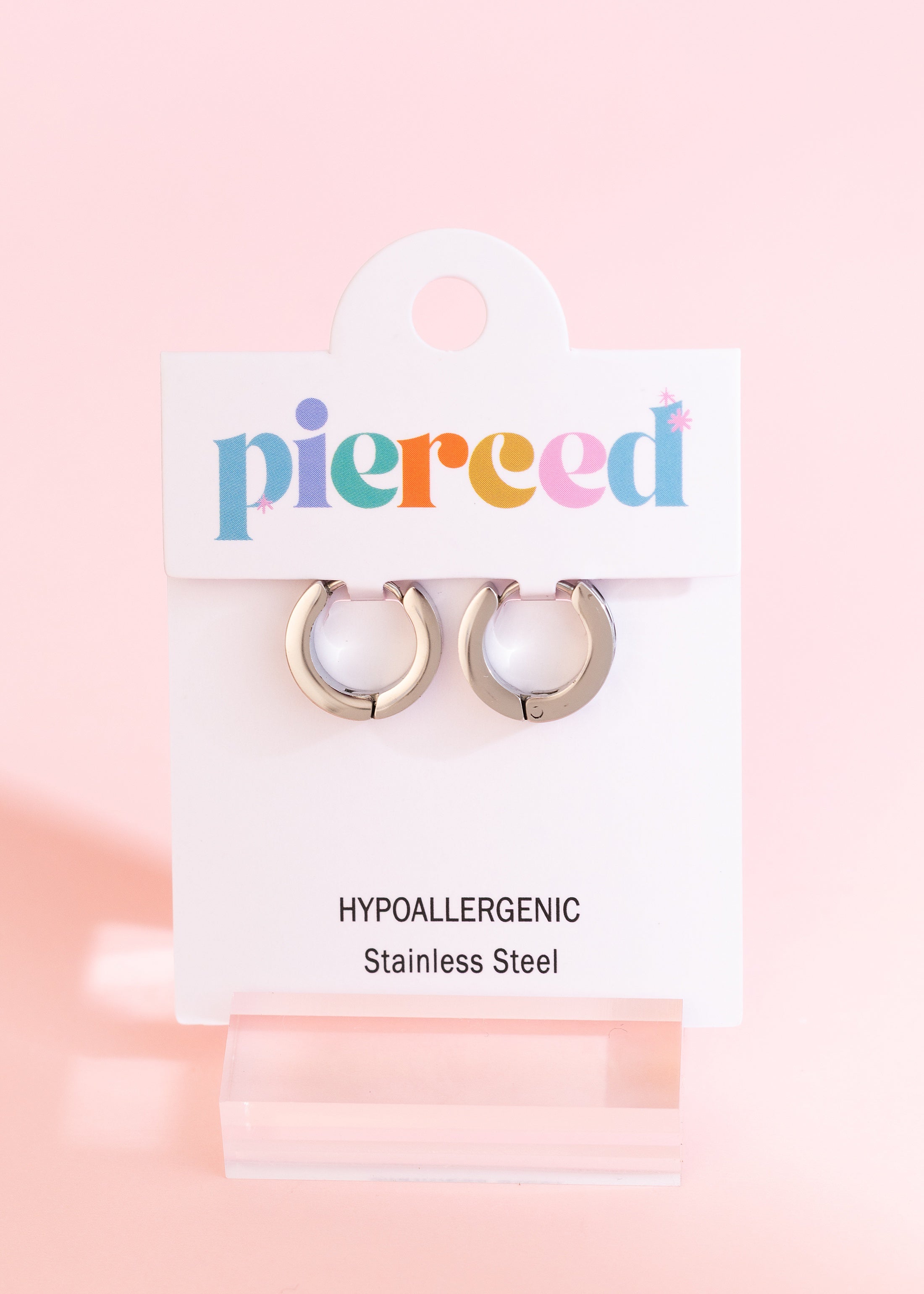 Silver Black/White Checkered Huggies