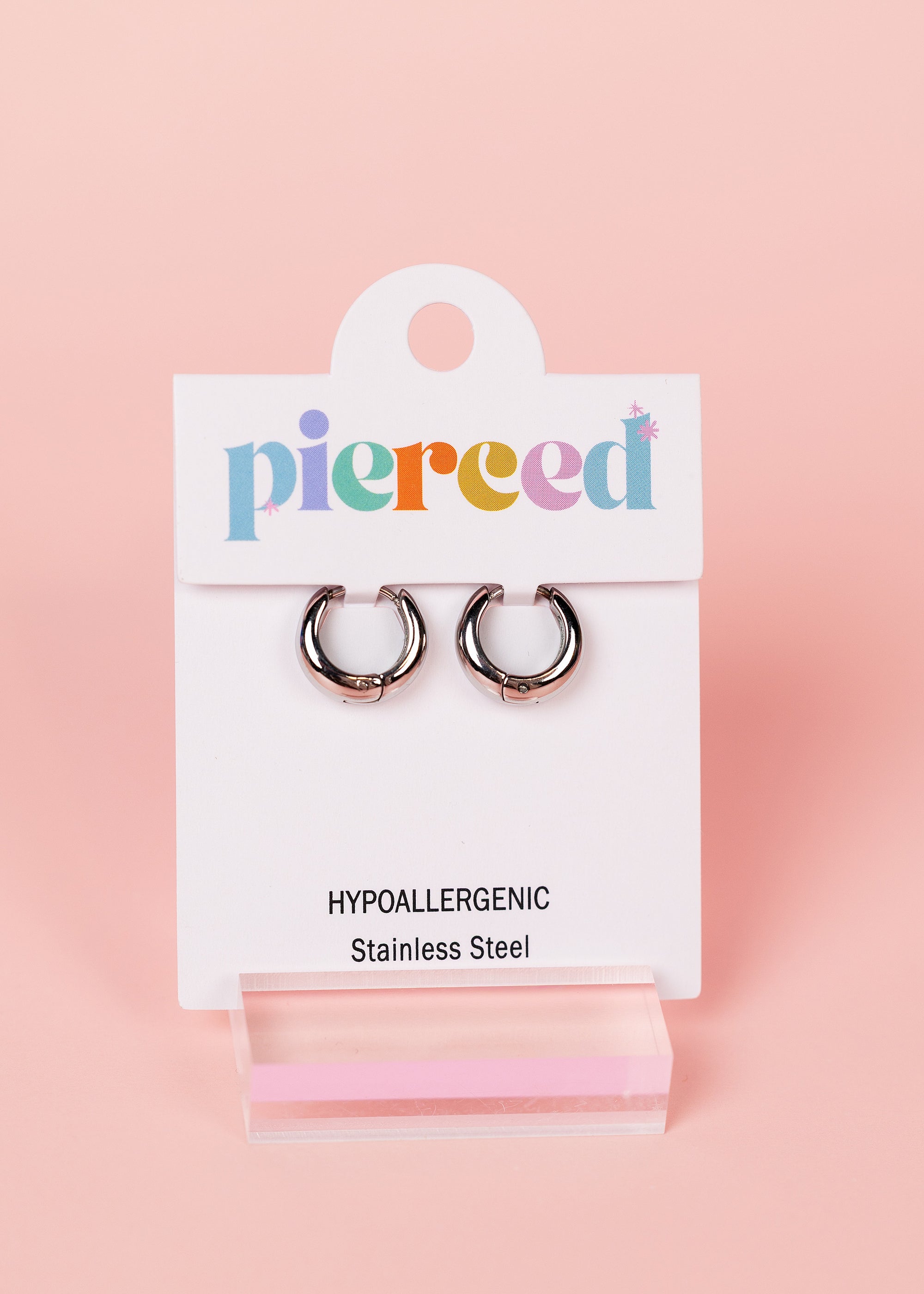 Silver Small Teardrop Huggies