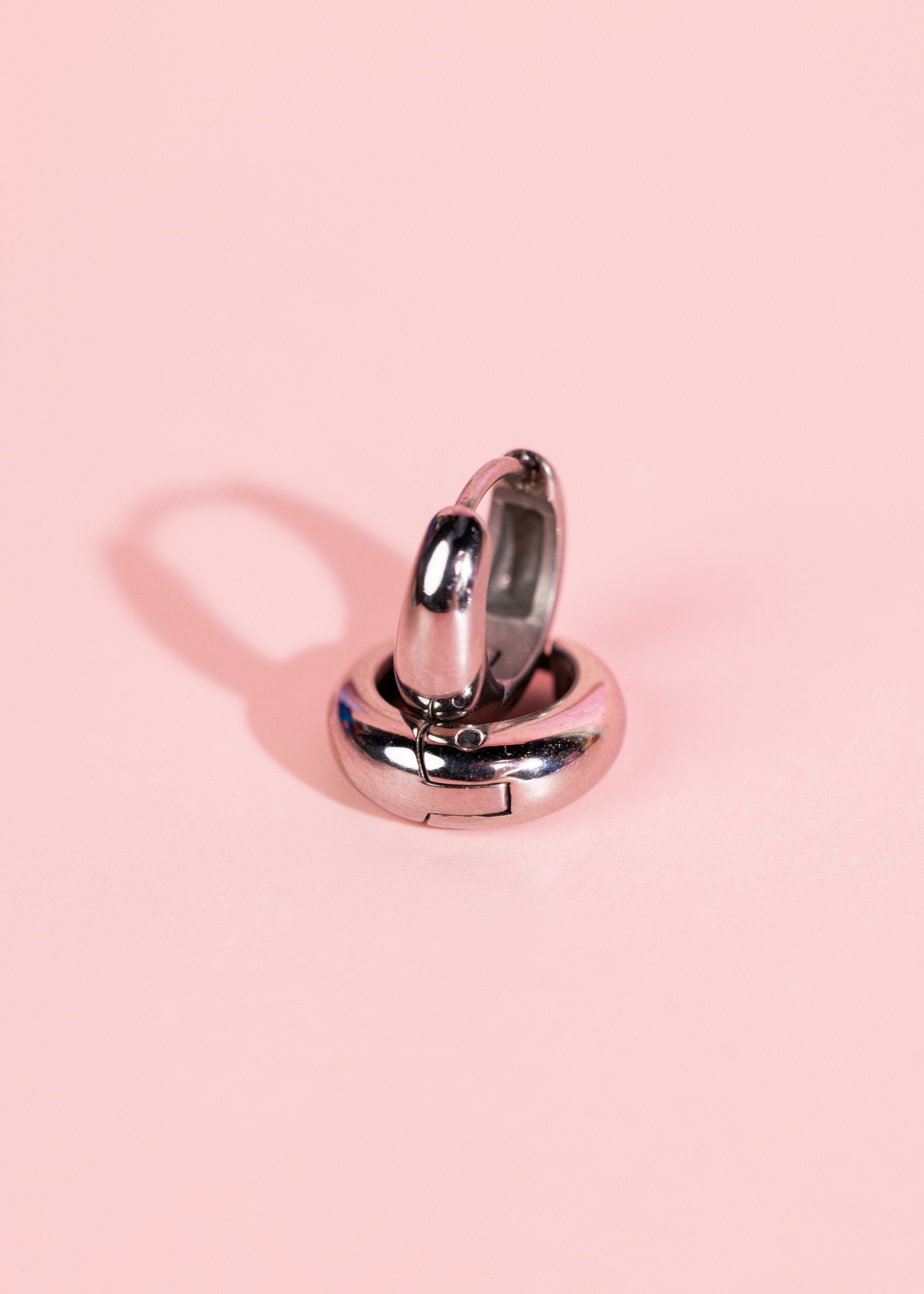 Silver Small Teardrop Huggies
