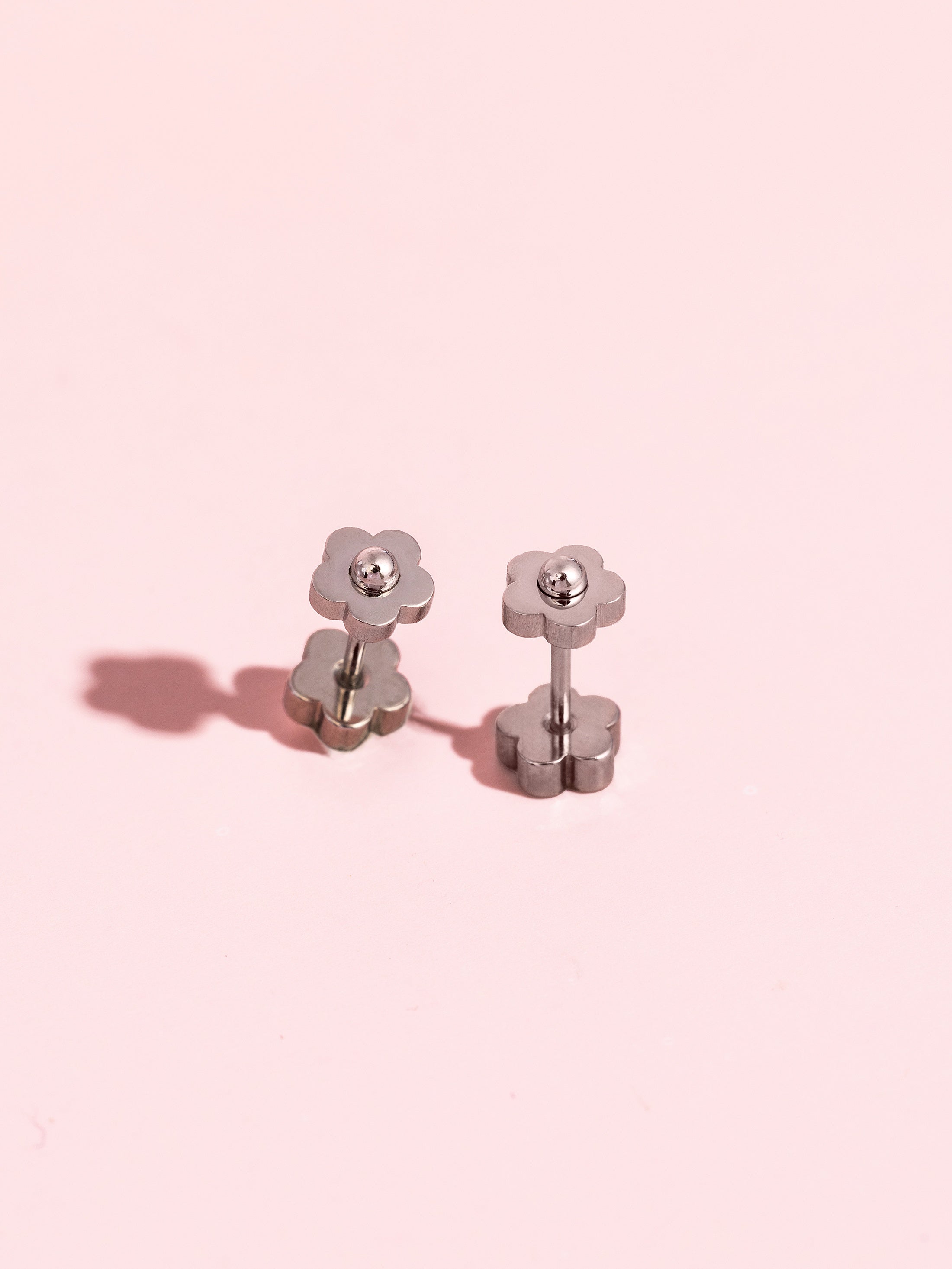 Tiny Silver Classic Flower