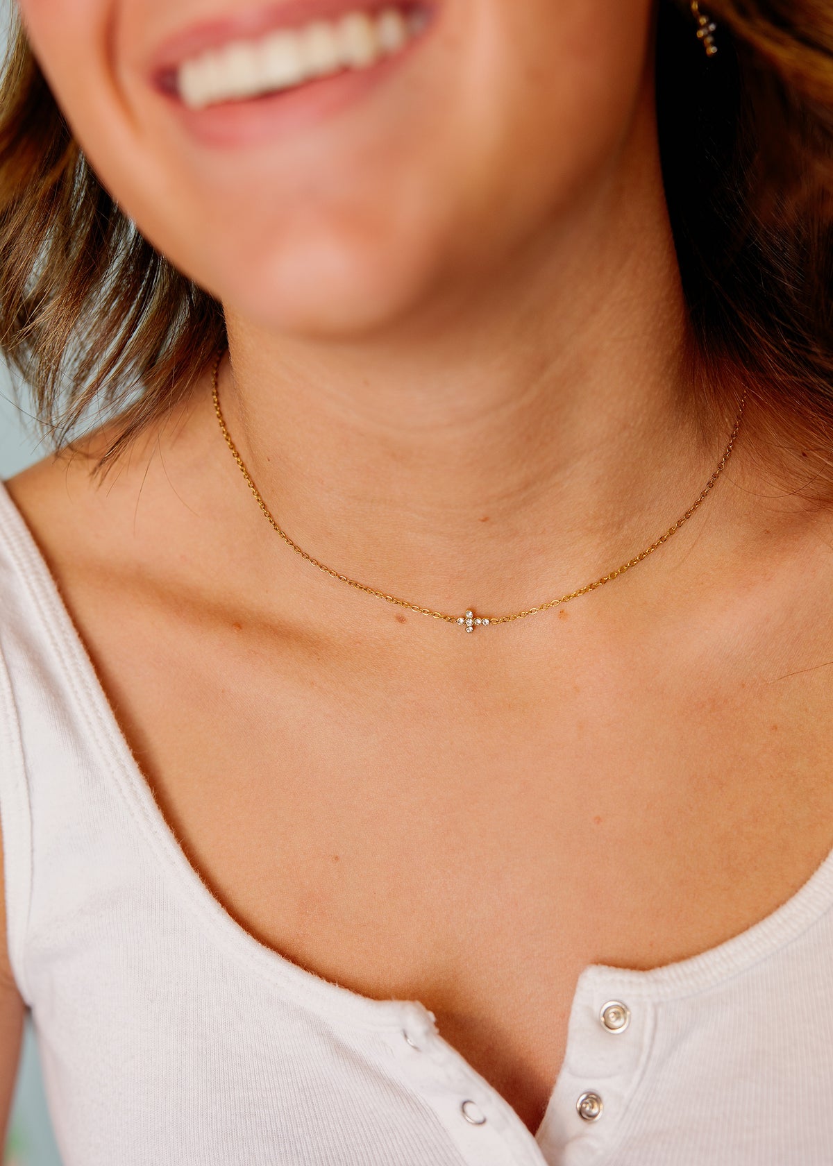 CZ Cross Necklace