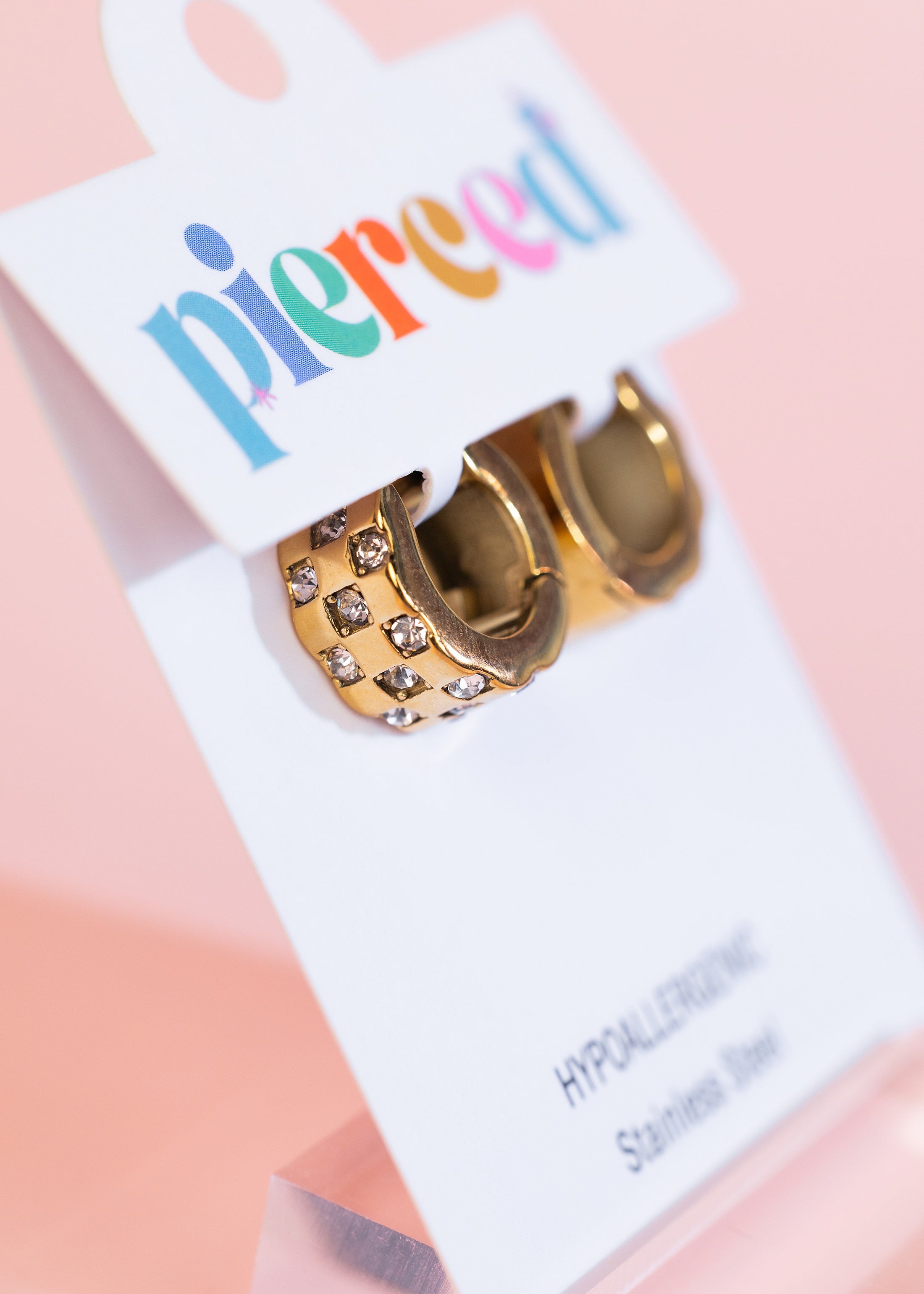 Chunky Diamond Checkered Huggies