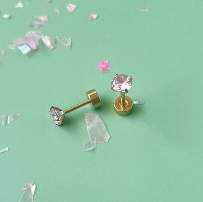 October Birthstone (Rose Quartz) - Pierced Co